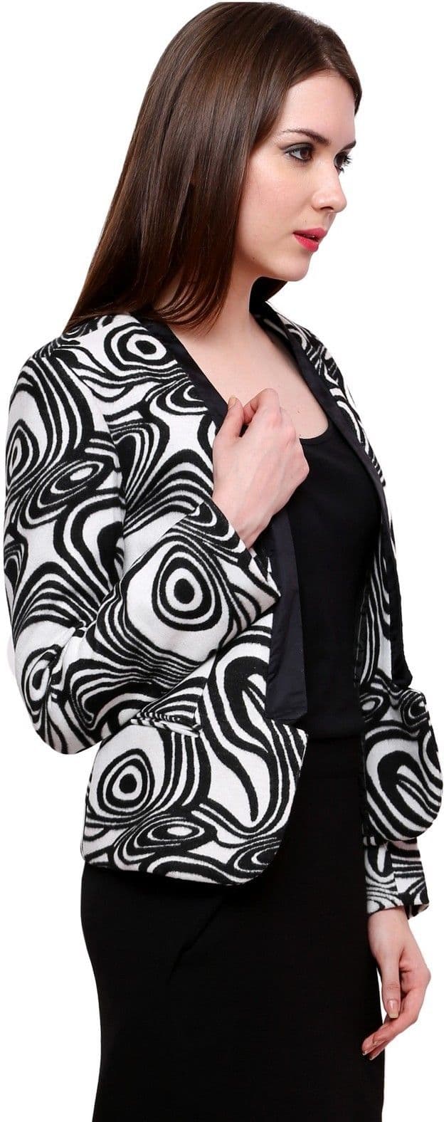 Pannkh Printed Single Breasted Casual Women's Blazer view 2