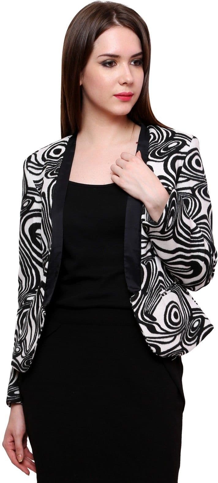 Pannkh Printed Single Breasted Casual Women's Blazer