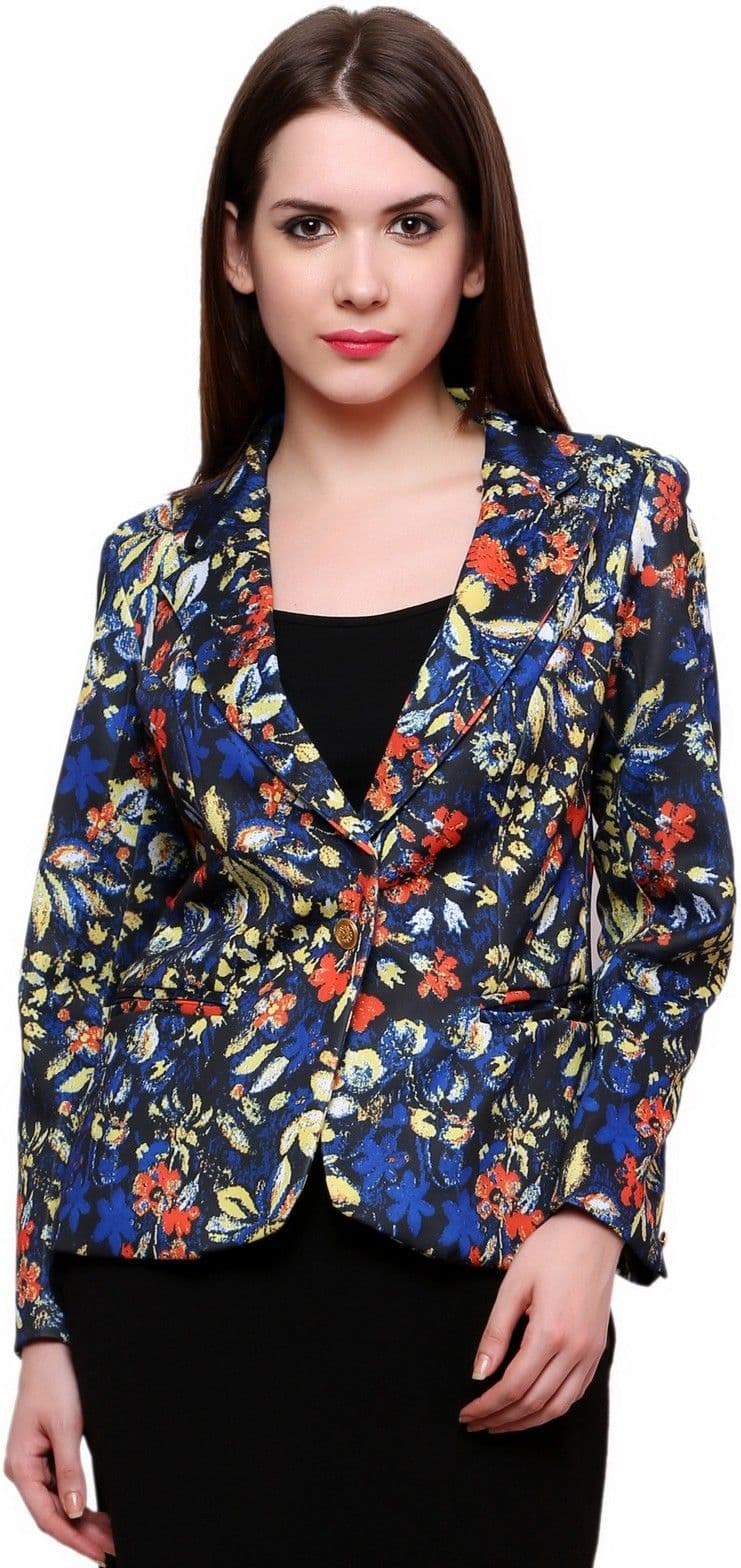 Pannkh Printed Single Breasted Casual Women's Blazer