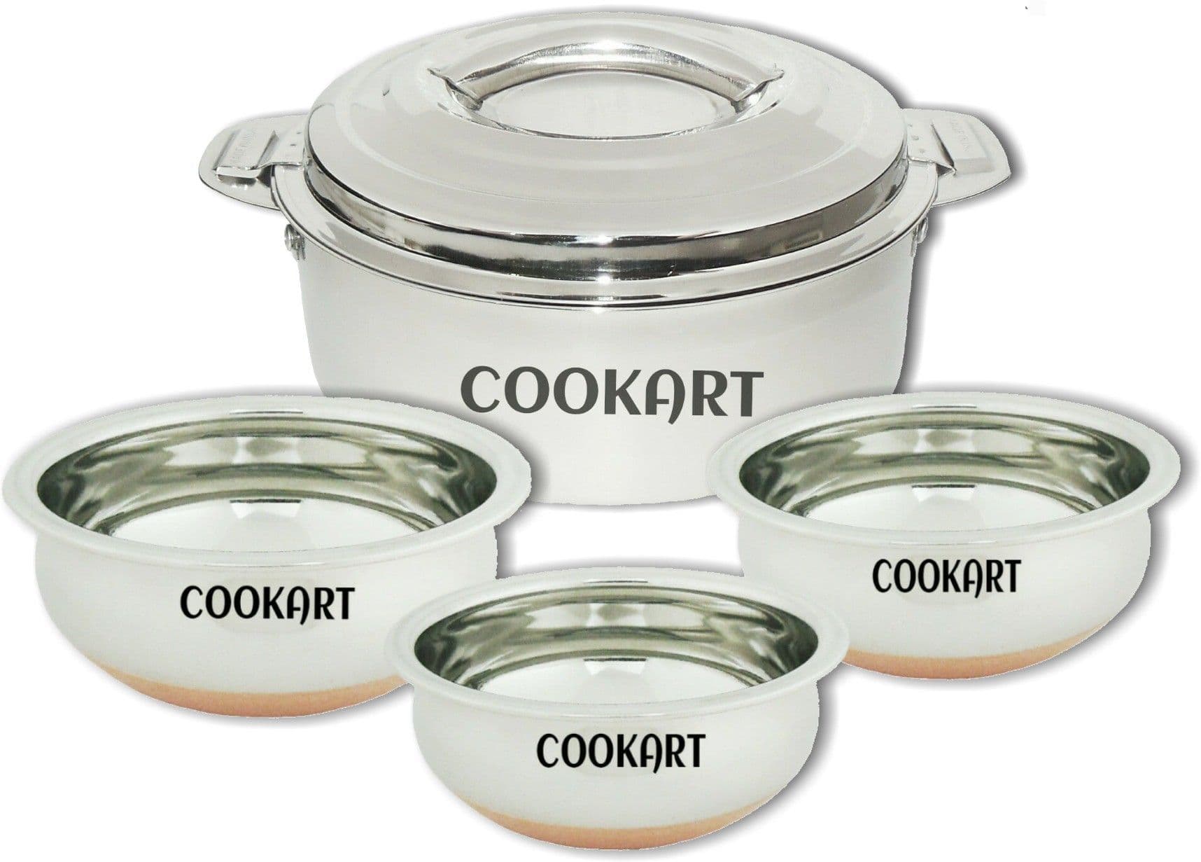 Cookart Elegant S.S. Handi With Hot Pot Pack of 4 Casserole Set