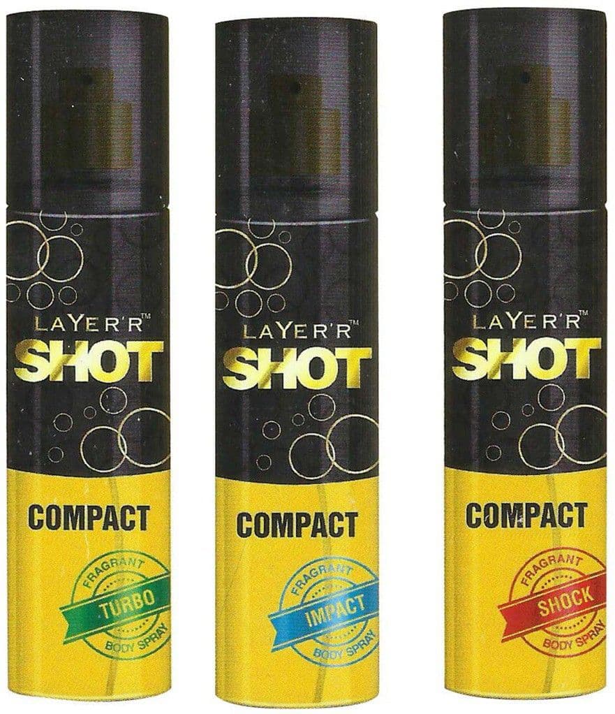 Layer'r Shot Compact Shock,Impact And Turbo Body Spray (Pack Of 3) Combo Set view 2