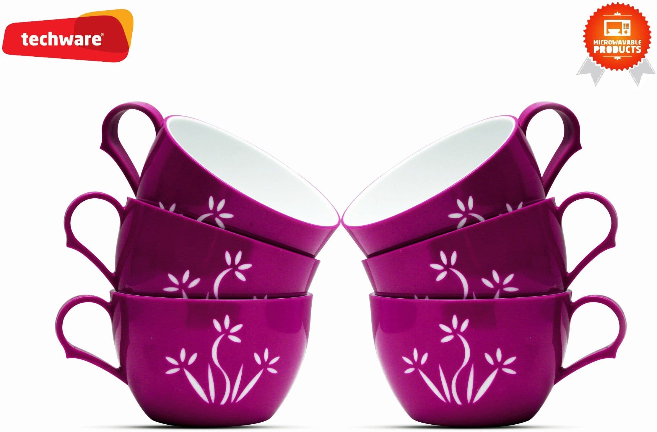 Techware Microwavable Tea Cups WF13115 - Purple WF13115 - P