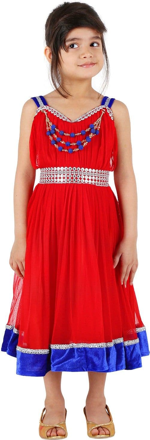 Tiny Toon Girl's Gathered Red Dress view 5