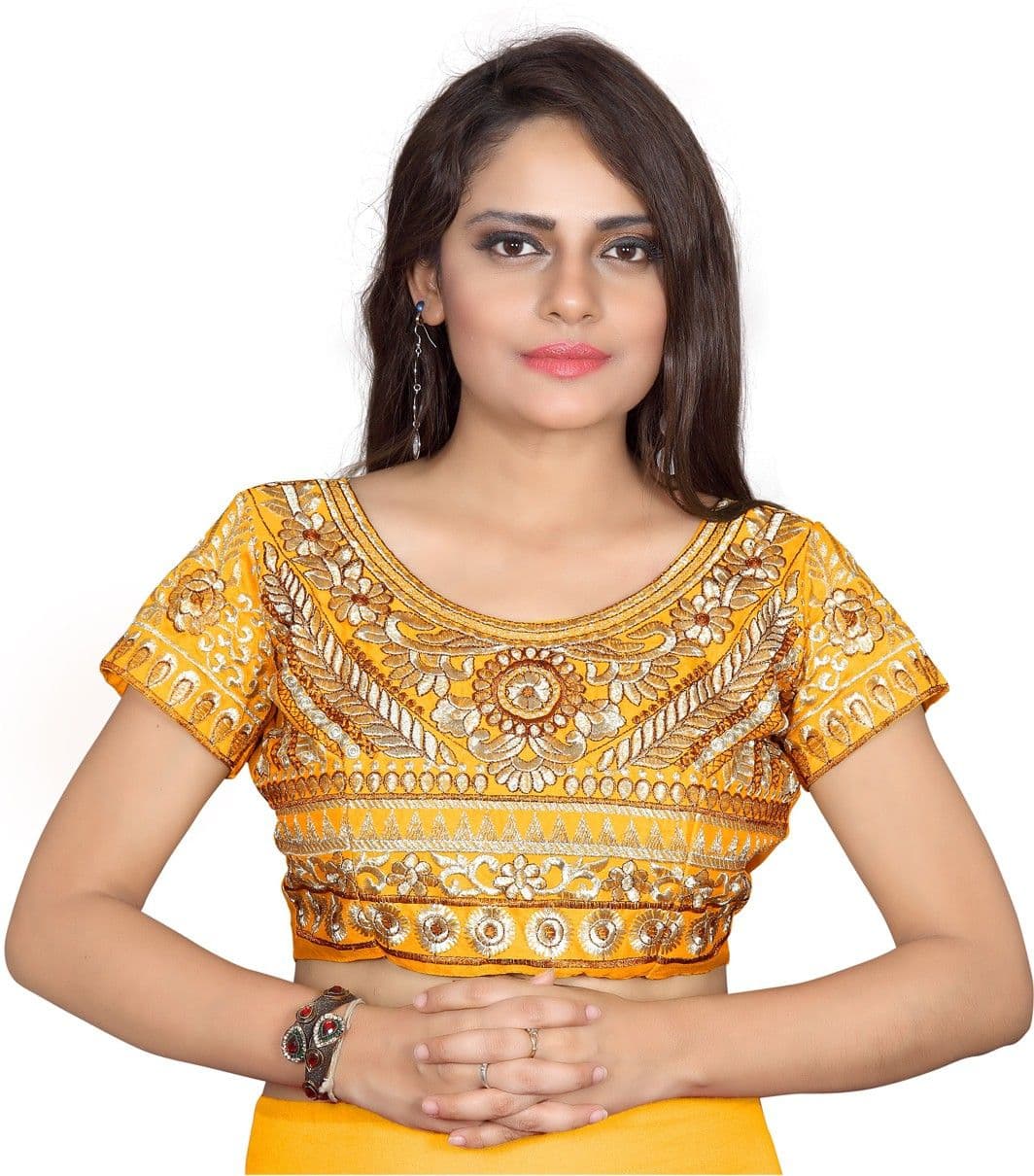Indian House Cotton Embroidered Blouse Material view 2