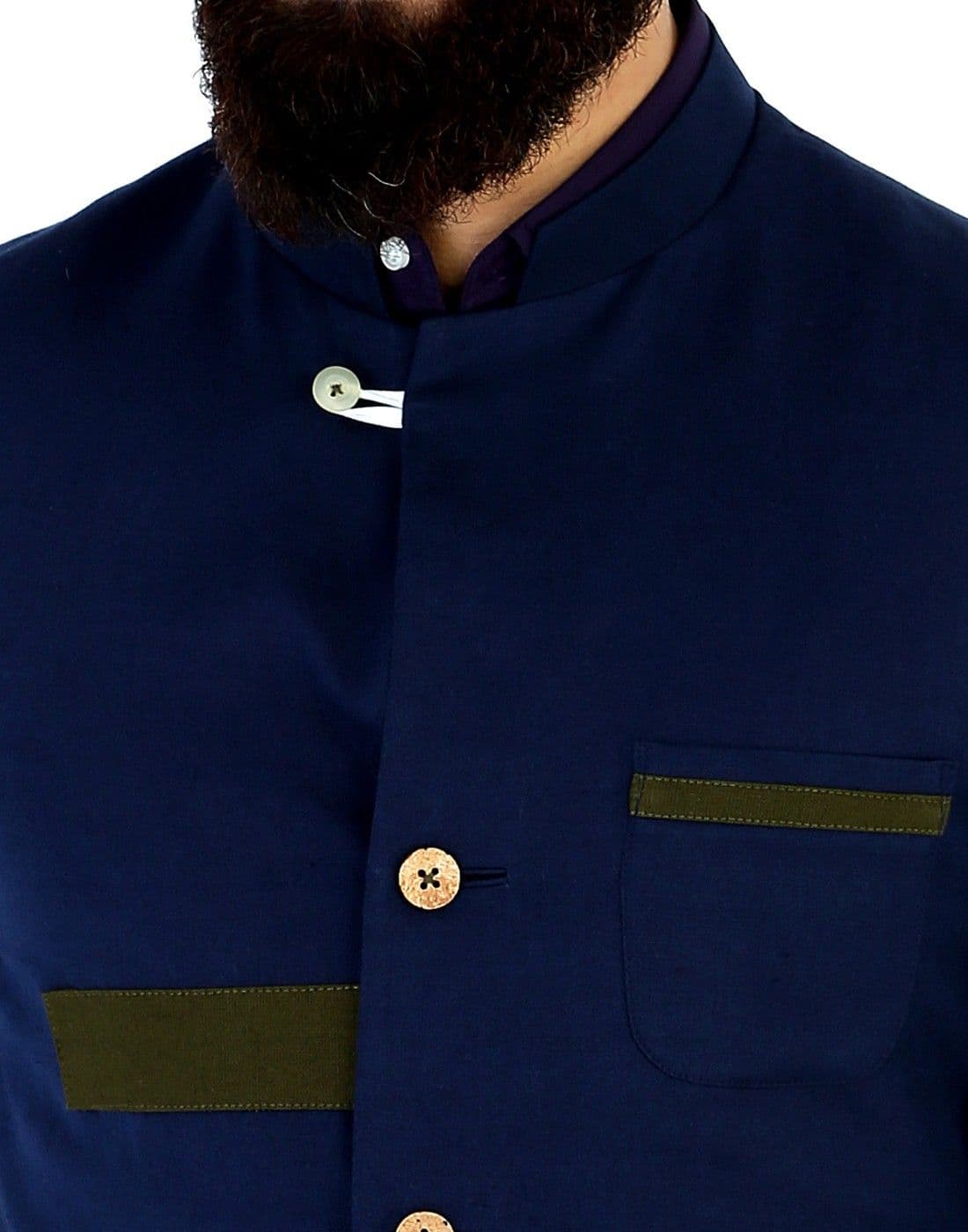 Mr Button Full Sleeve Solid Men's Linen Jacket view 6