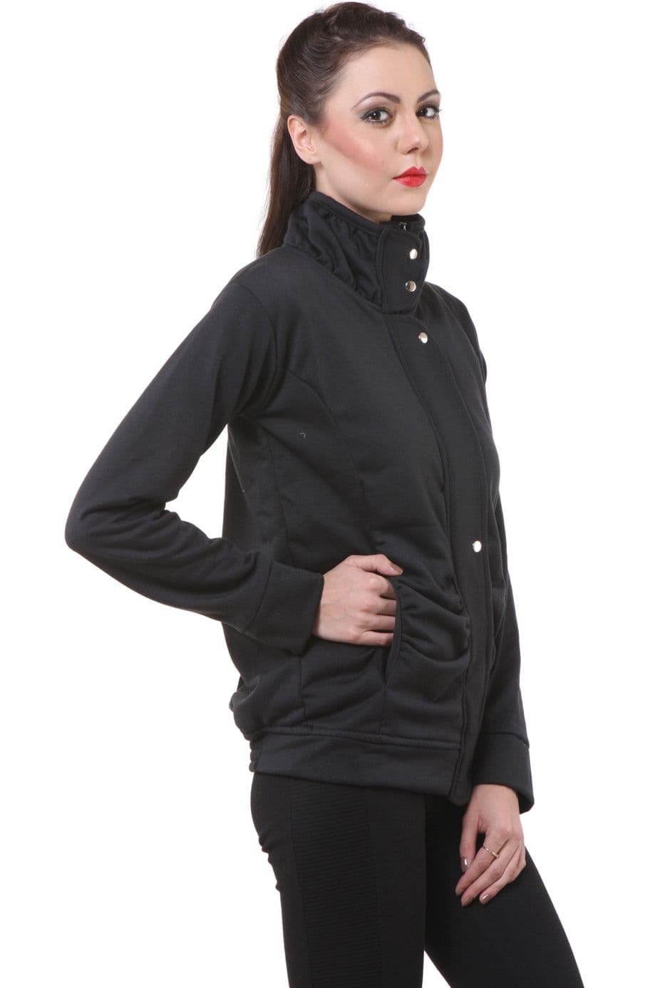 Purys Full Sleeve Solid Women's Fleece Jacket view 2