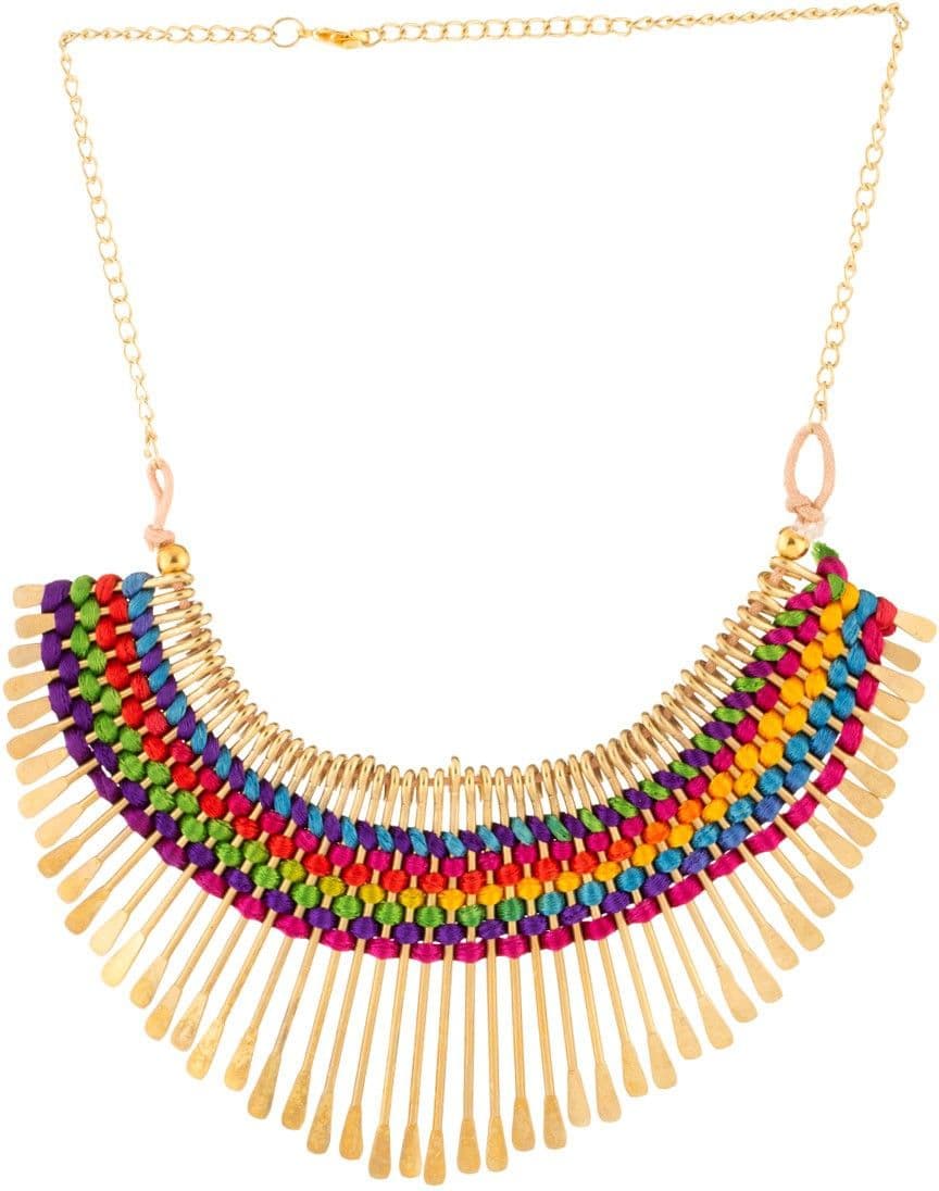 Voylla Artifictial Classic Plain Yellow Gold Plated Alloy Necklace view 2