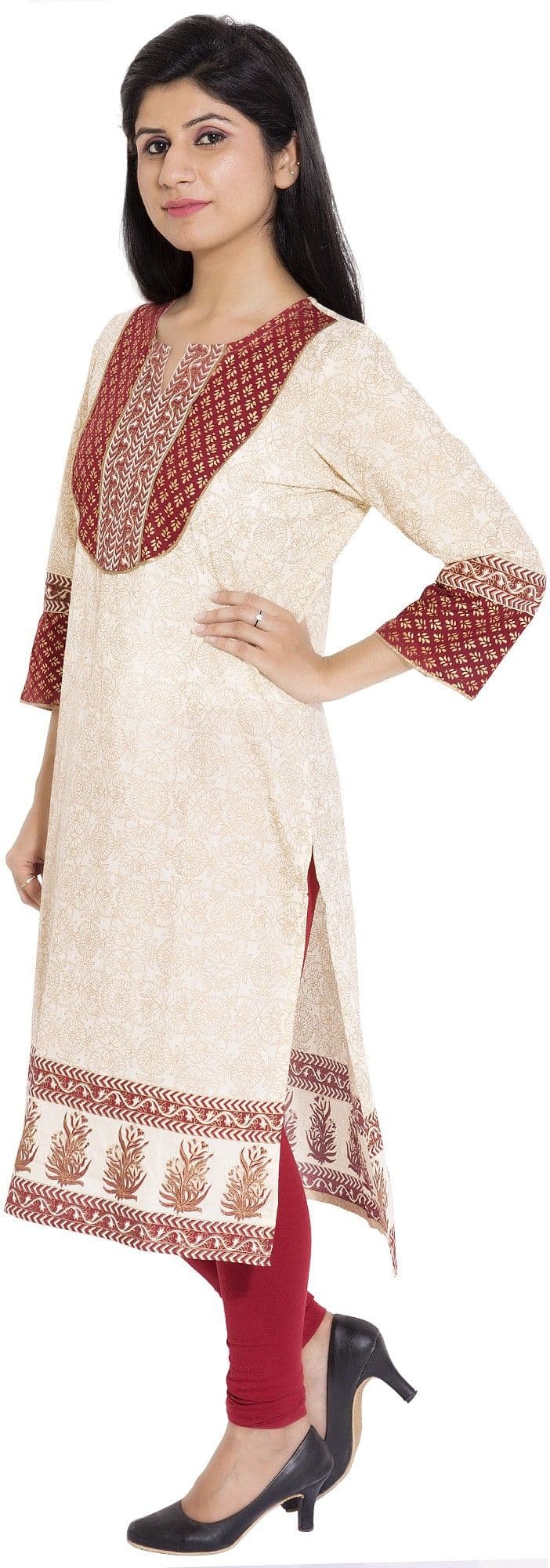 ADDICTION Floral Print Women's Straight Kurta view 4