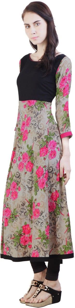 Libas Printed Women's Anarkali Kurta view 3