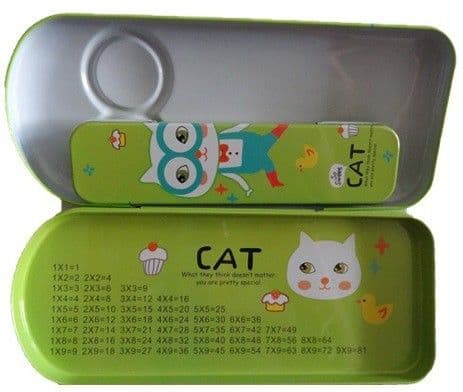 Trendy Toon Cat Art Metal Pencil Box view 3