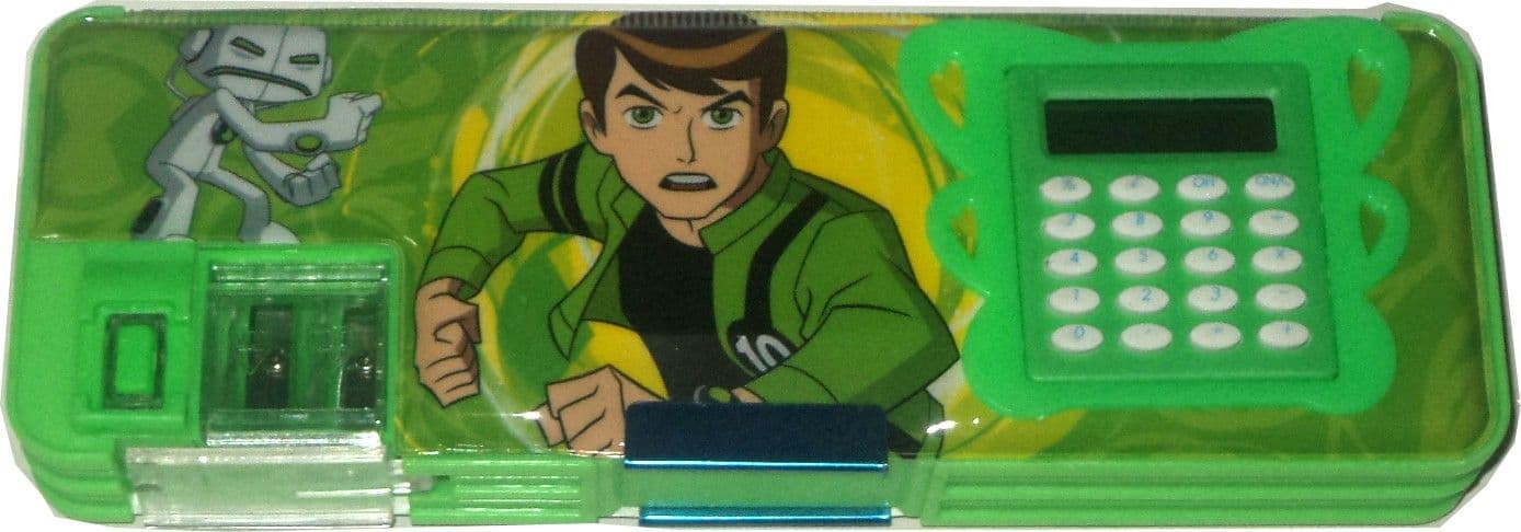 Karta Ben10 With Calculator & Dual Sharpner Art Plastic Pencil Box
