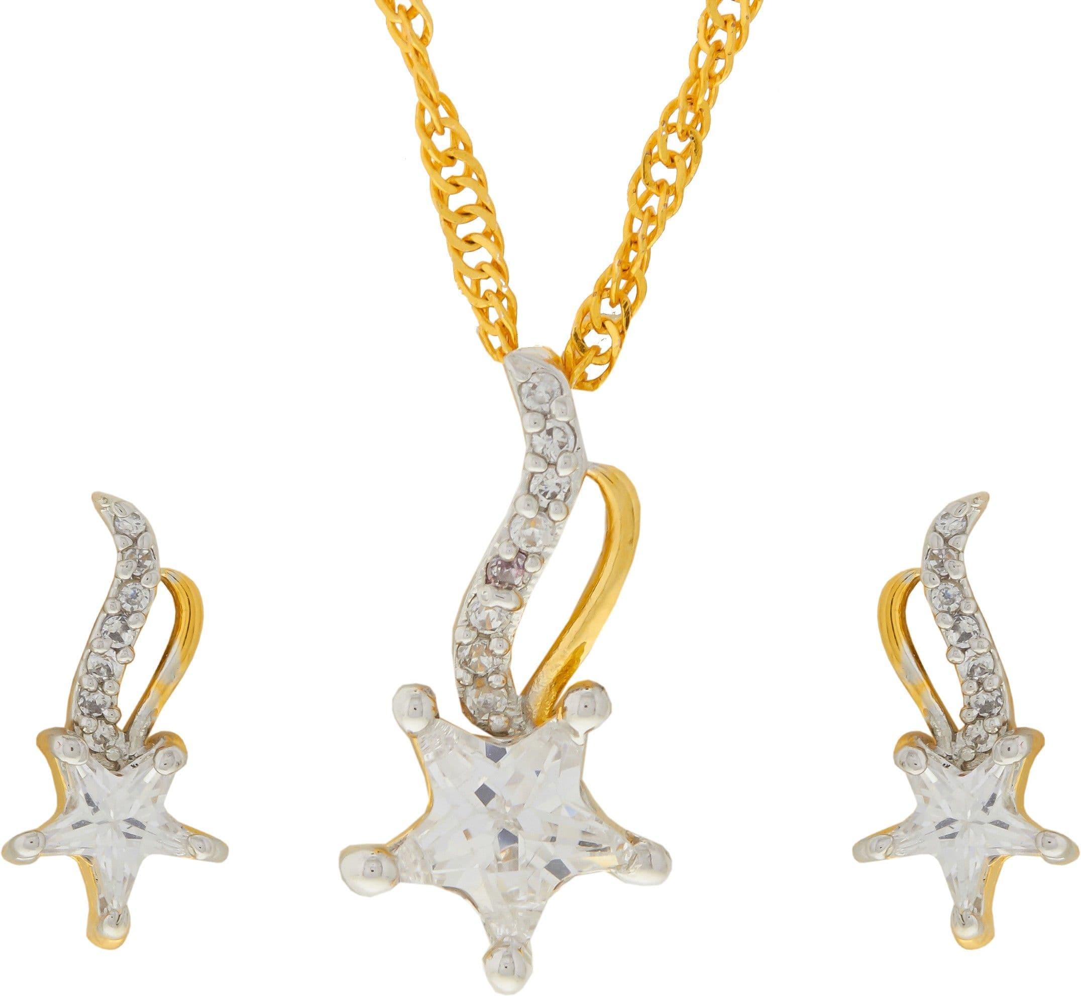 INAYA Yellow Gold NAK Brass Pendant Set