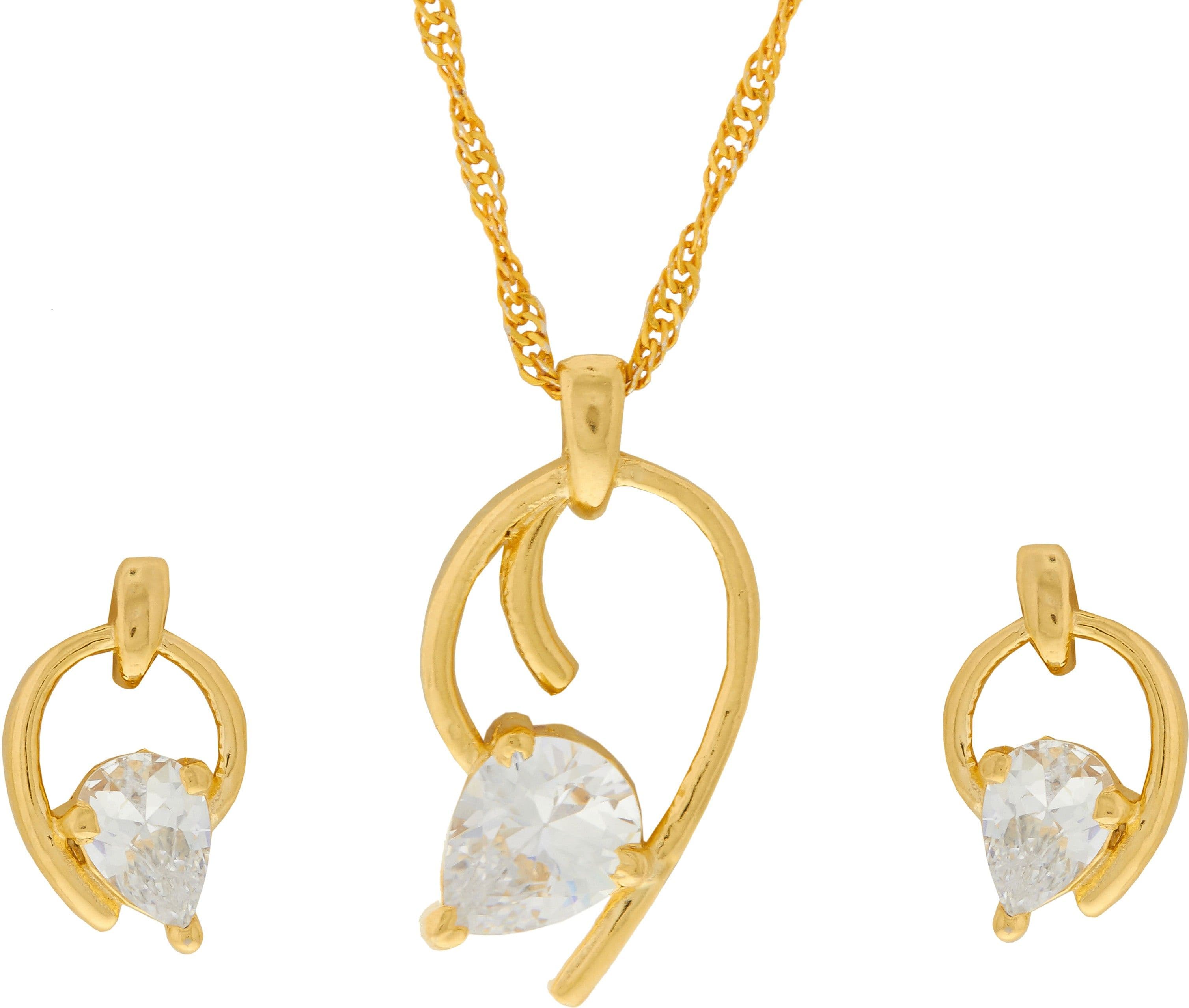 INAYA Yellow Gold NAK Brass Pendant Set view 2