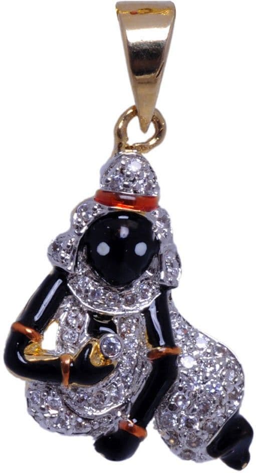 Gehna Yellow Gold Zircon Silver Pendant