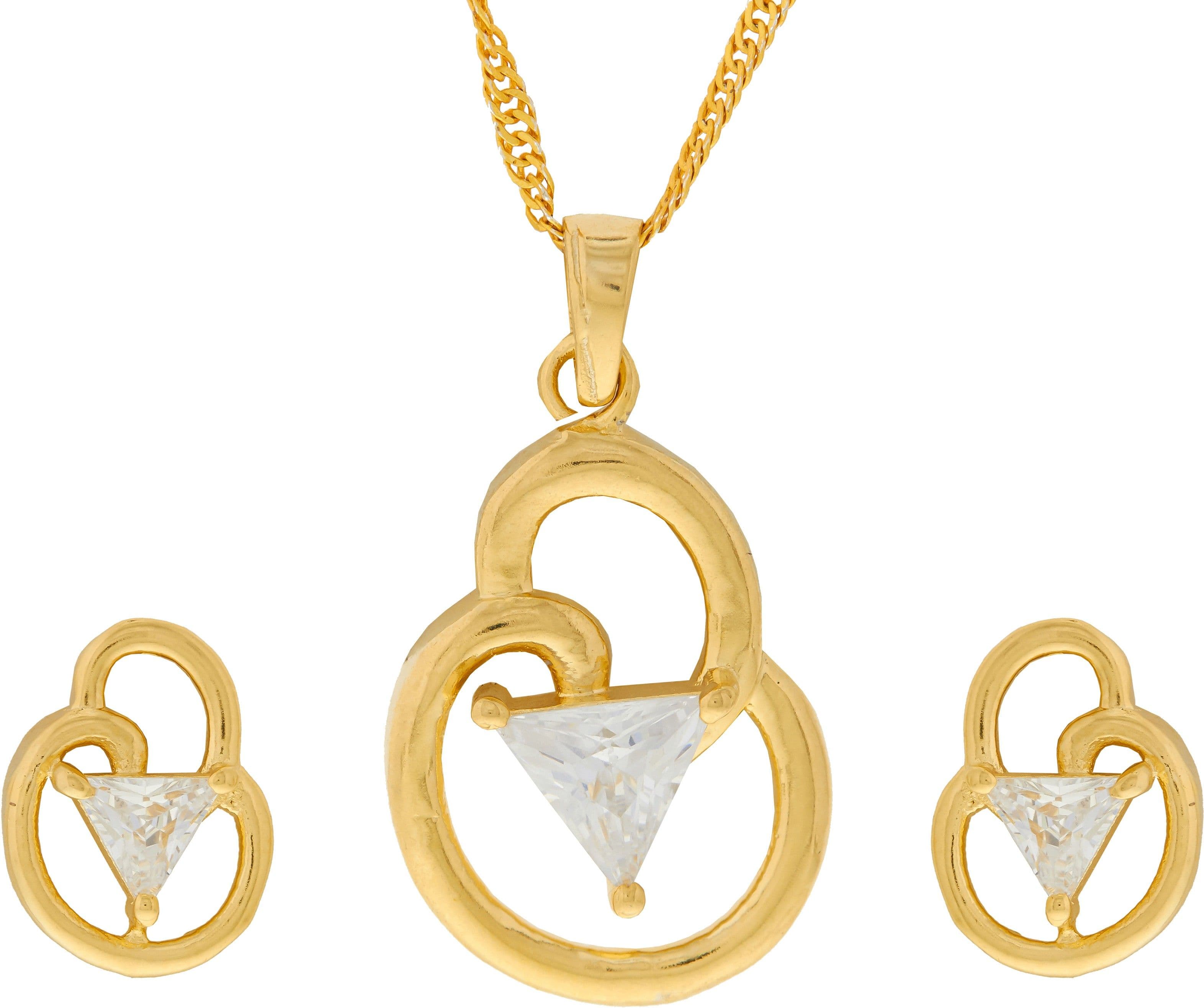 INAYA Yellow Gold NAK Brass Pendant Set view 2