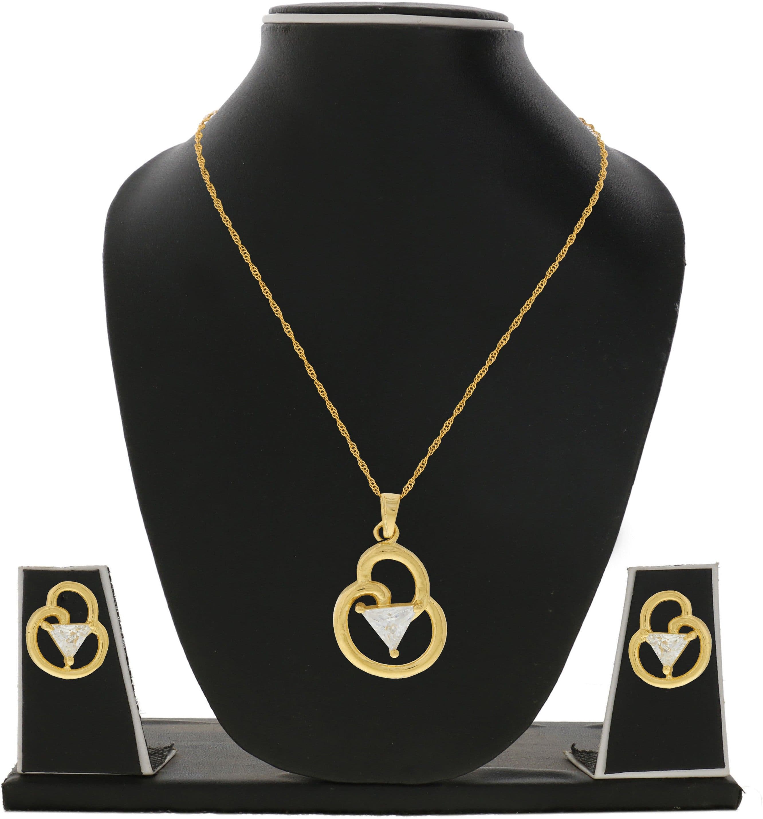 INAYA Yellow Gold NAK Brass Pendant Set view 6