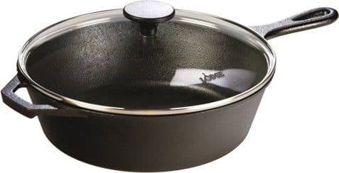 Lodge Lodge Deep L8dskg3 Skillet With Glass Lid, Black, 3-Quart Kadhai view 2