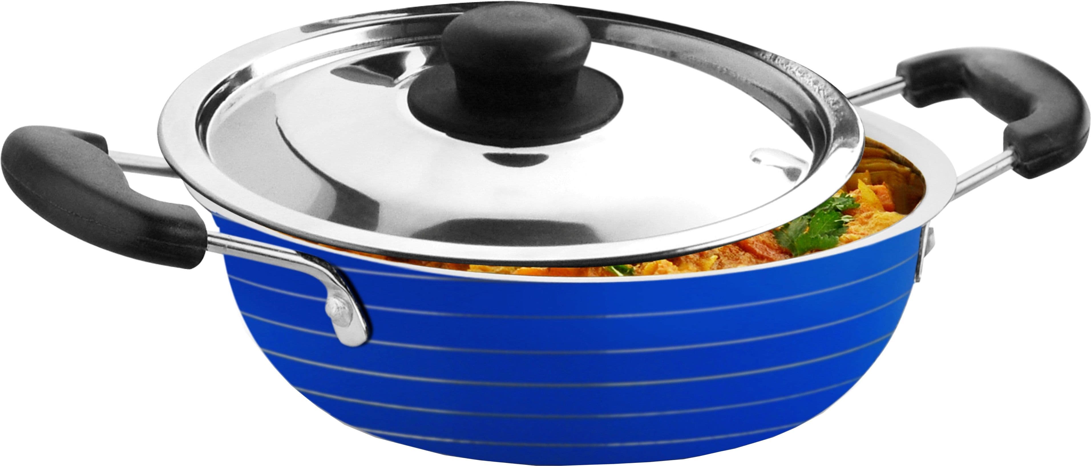 CookAid Stainless Steel with Lid Kadhai 1.2 L