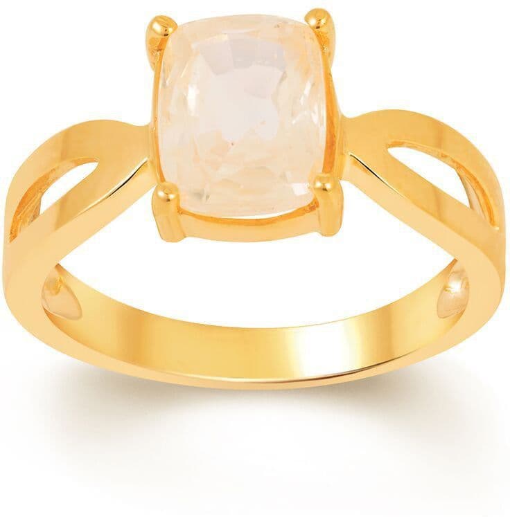 Kundali Pukhraj Stone Weight - 3.8 Carat / 4.47 Ratti Gold Sapphire 18 K Ring view 3