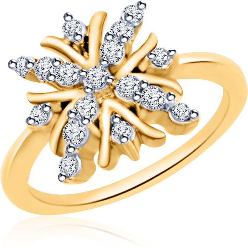 Eldora Alloy Cubic Zirconia Yellow Gold Ring view 2