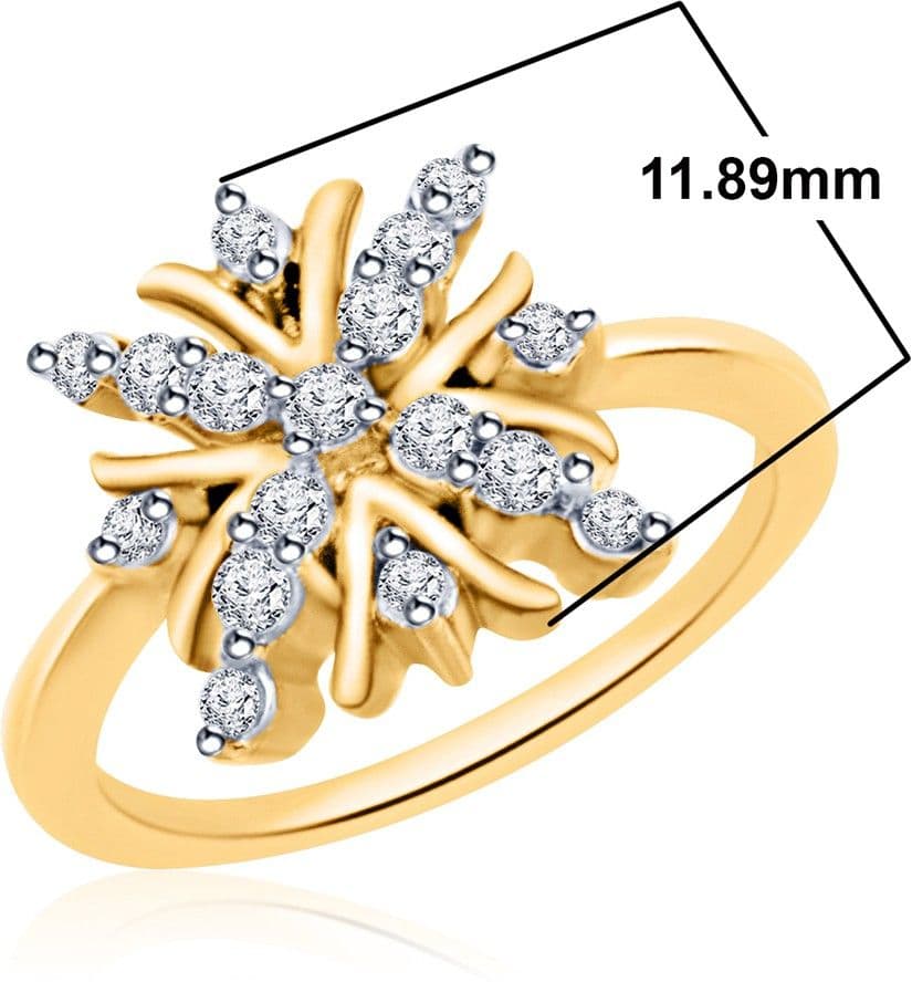 Eldora Alloy Cubic Zirconia Yellow Gold Ring view 3