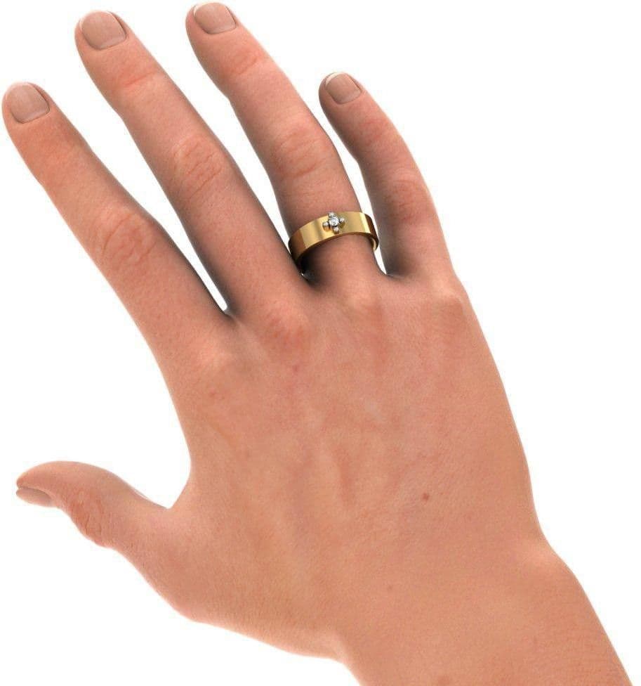 BlueStone The Crocio Band Yellow Gold Diamond 14 K Ring view 3