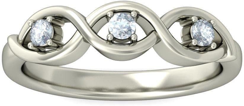 BlueStone The Triple Radiance White Gold Diamond 14 K Ring view 4
