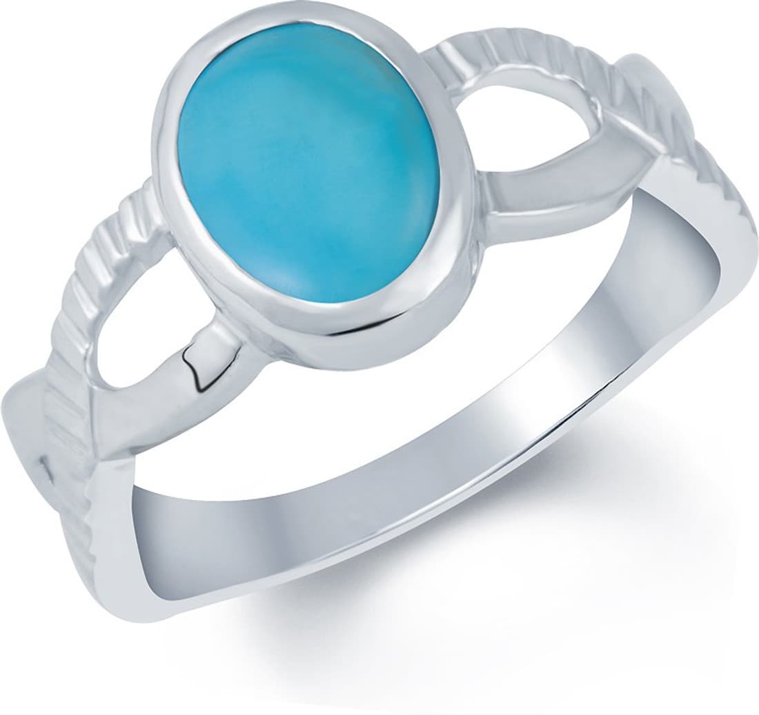 G-Luck Silver Turquoise NA K Ring