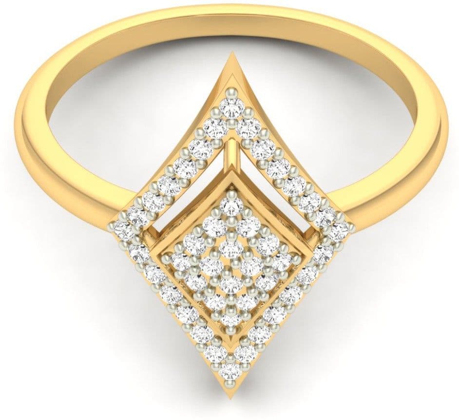 Jewels5 Alena Yellow Gold Diamond 18 K Ring view 3