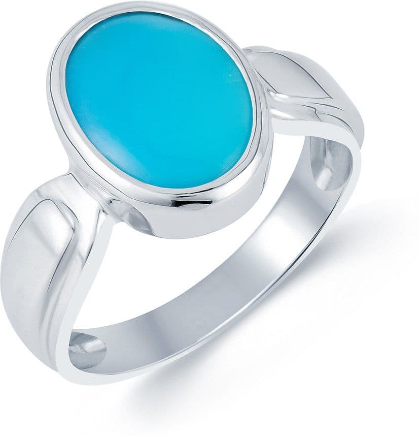 G-Luck Silver Turquoise NA K Ring view 2