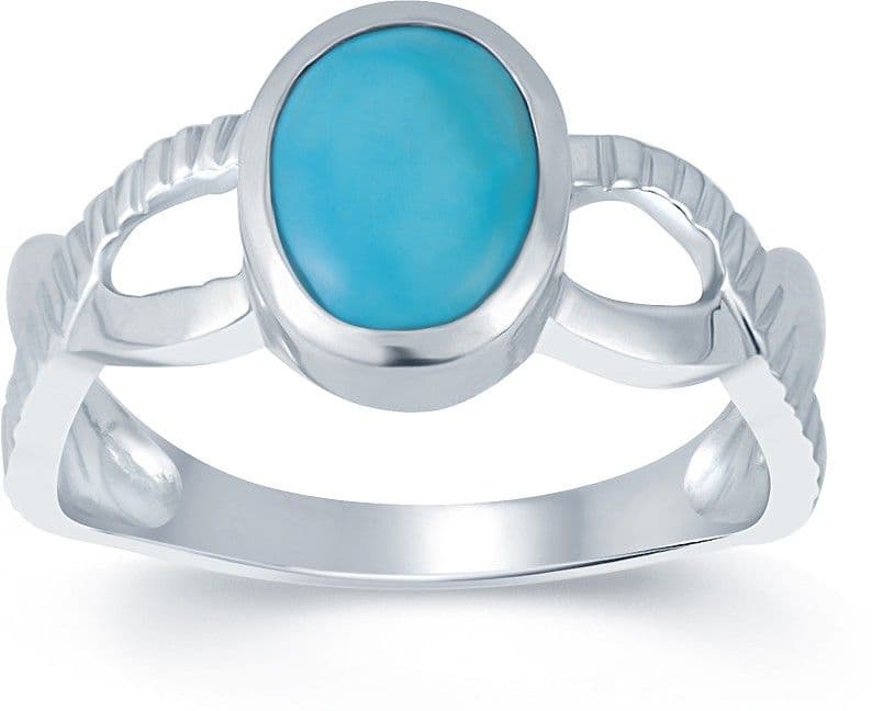 G-Luck Silver Turquoise NA K Ring view 3