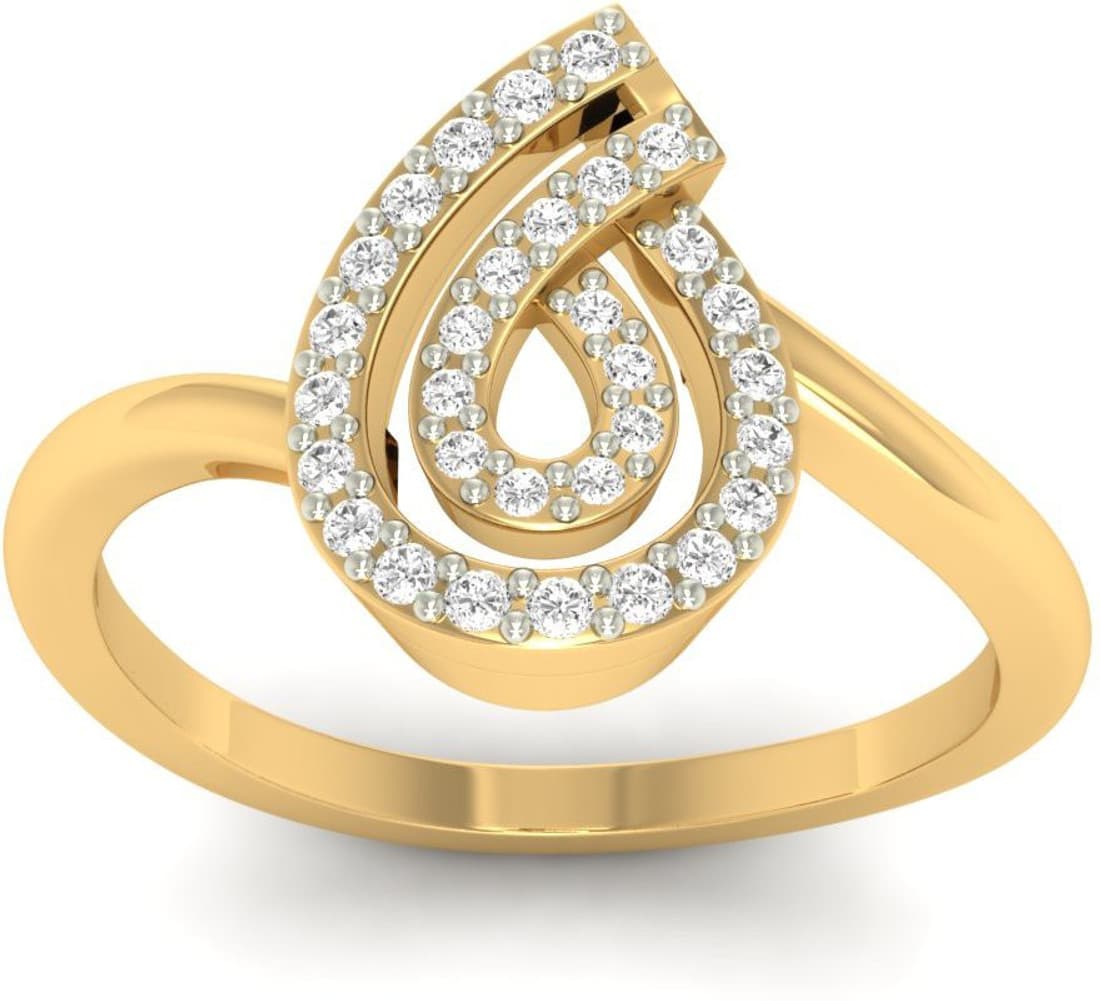 Jewels5 Hartlyn Yellow Gold Diamond 18 K Ring