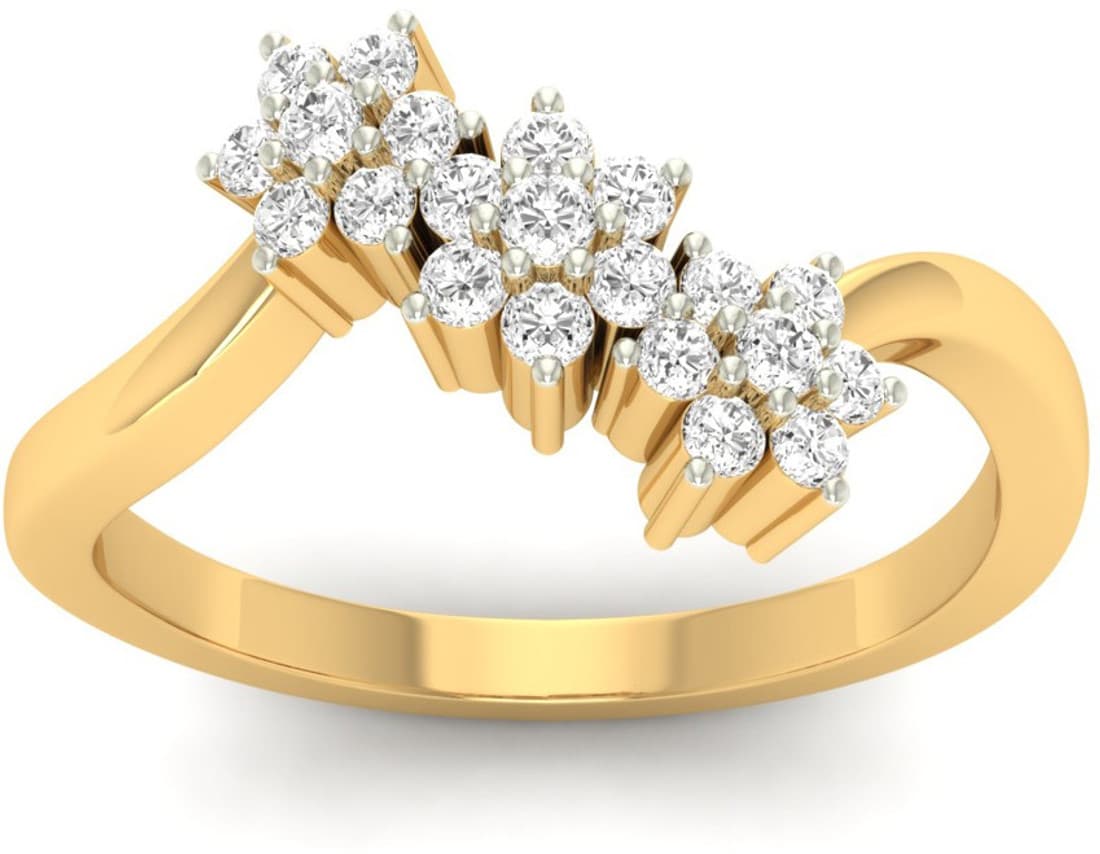 Jewels5 Adan Yellow Gold Diamond 18 K Ring