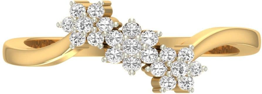 Jewels5 Adan Yellow Gold Diamond 18 K Ring view 4