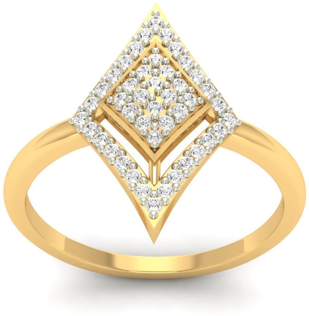 Jewels5 Alena Yellow Gold Diamond 18 K Ring
