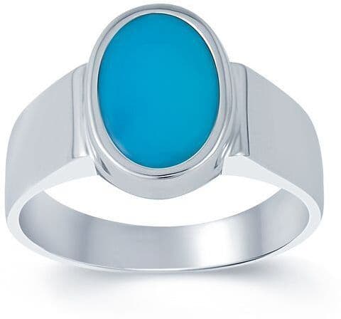 G-Luck Silver Turquoise NA K Ring view 3