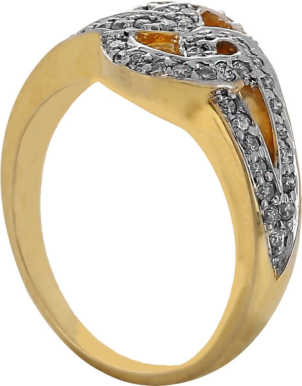 Ojasvi Plain Charm Yellow Gold Diamond Yellow Gold 14 K Ring view 4