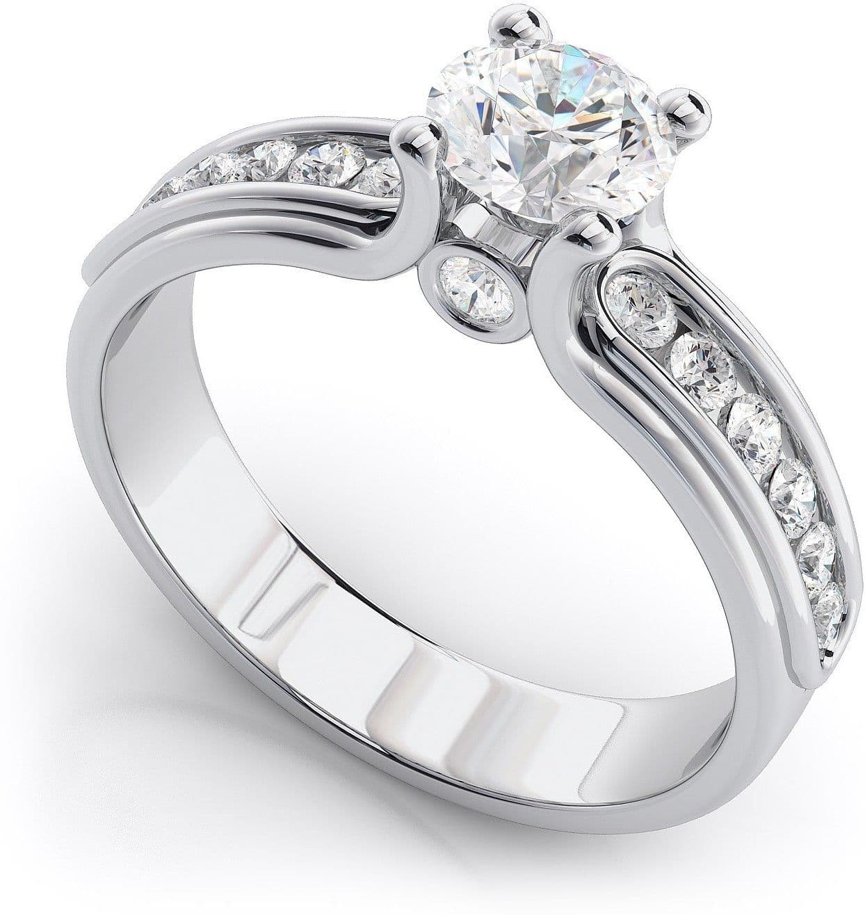 Zevrr Sterling Silver Swarovski Zirconia Platinum NA K Ring view 3