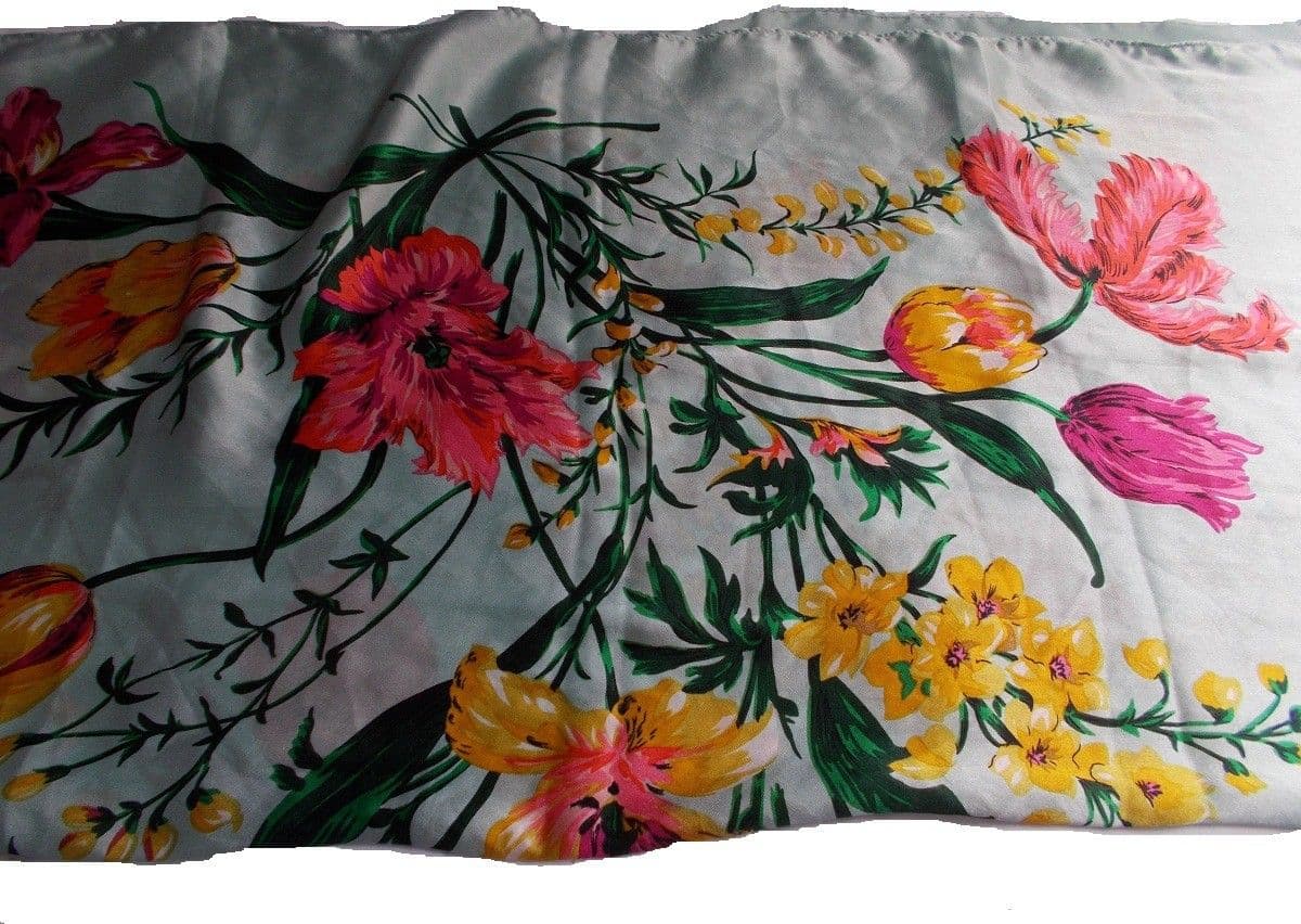 Lotusa Printed sartan silk Women's Scarf view 3