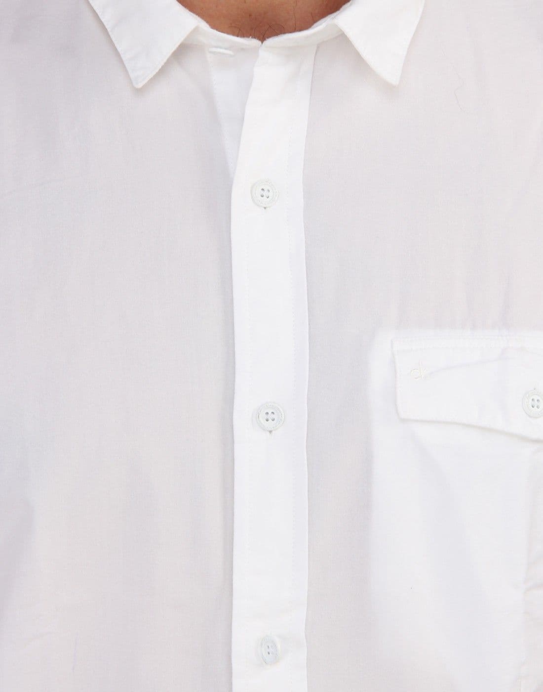 Calvin Klein Men's Solid Casual White Shirt view 4