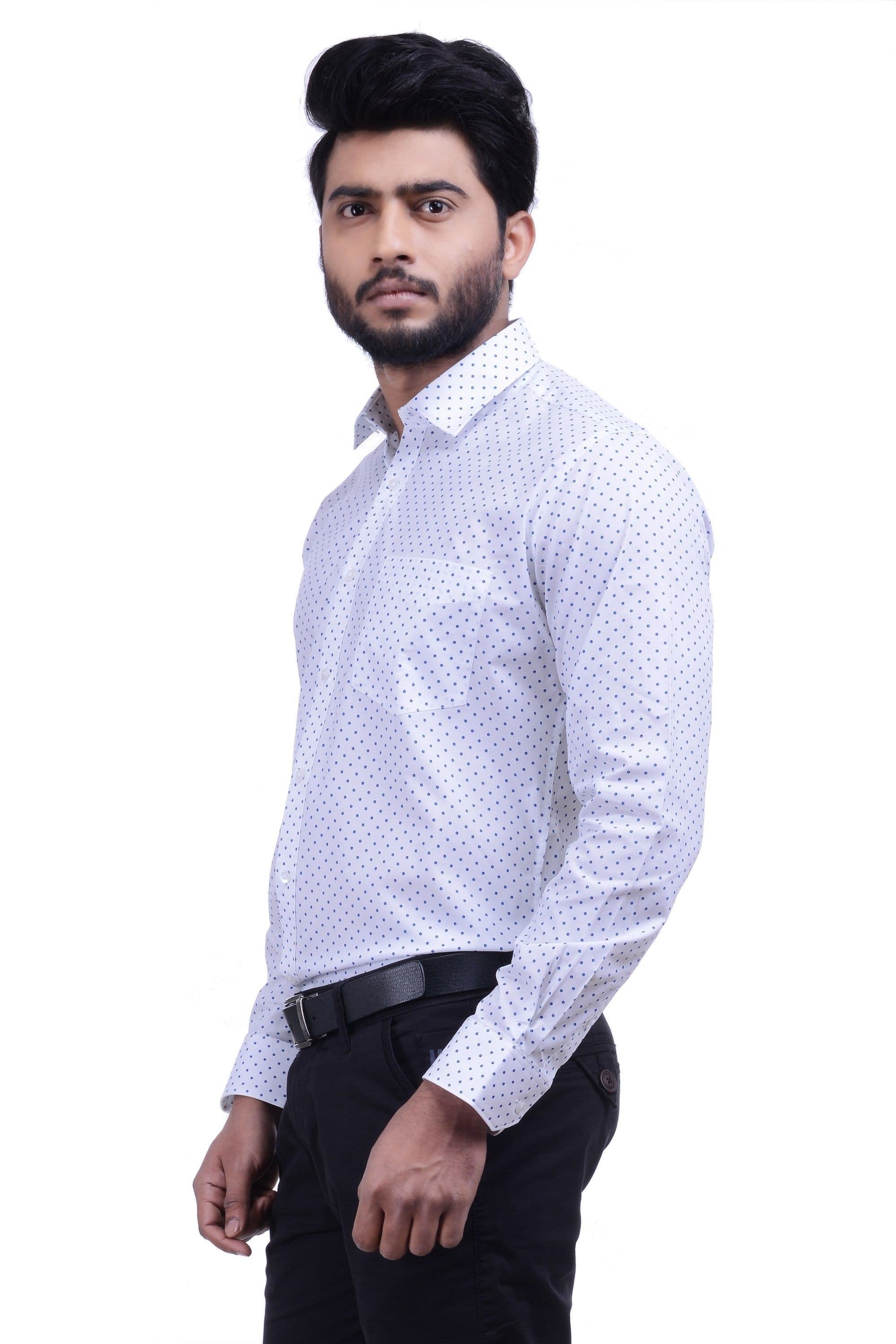 Hoffmen Men's Self Design Formal Shirt view 3