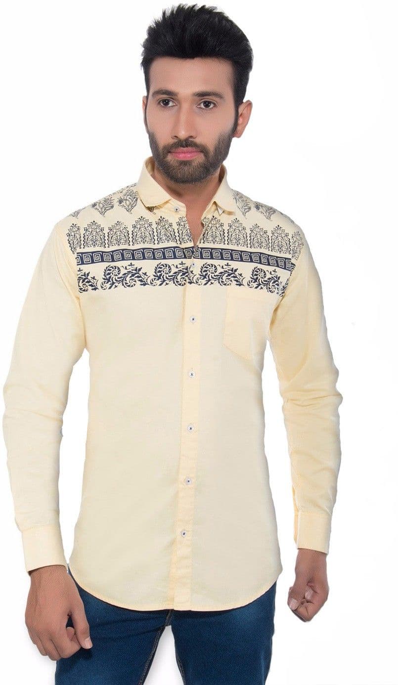 Goodkarma Men's Self Design Casual Shirt