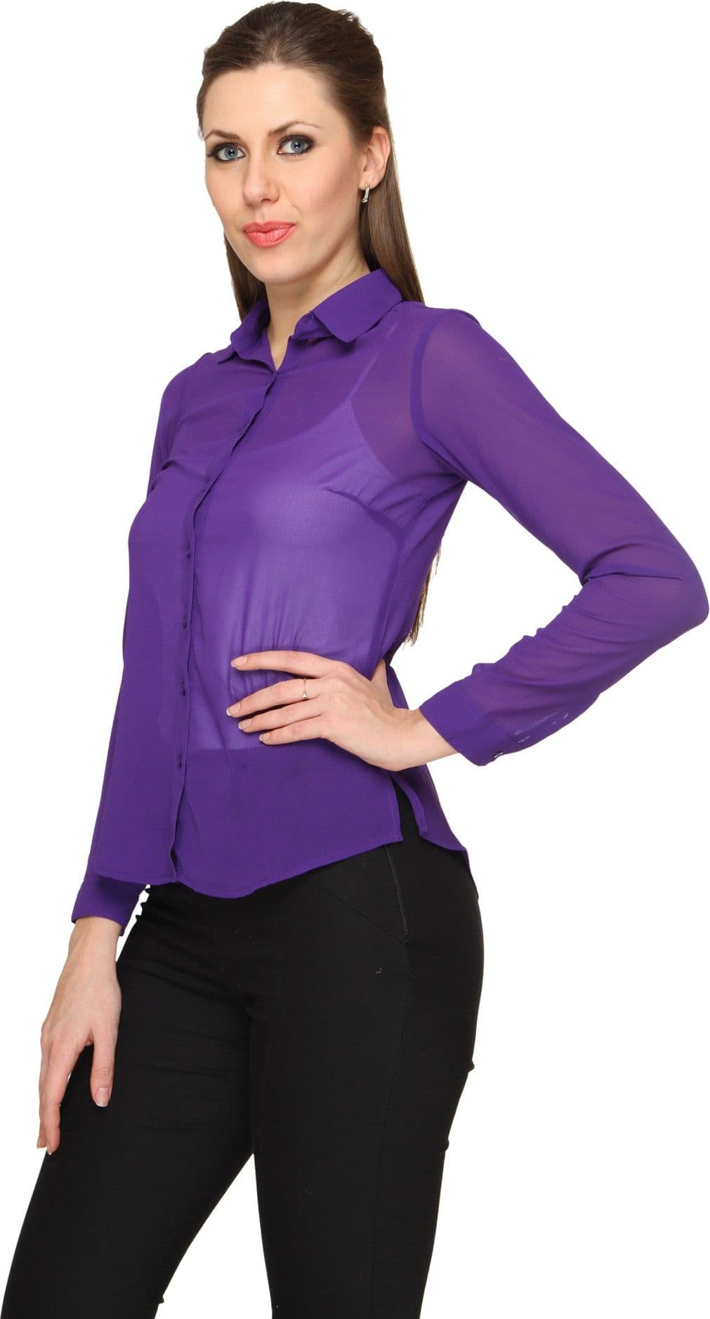 Miss Rich Women's Solid Casual Shirt view 2