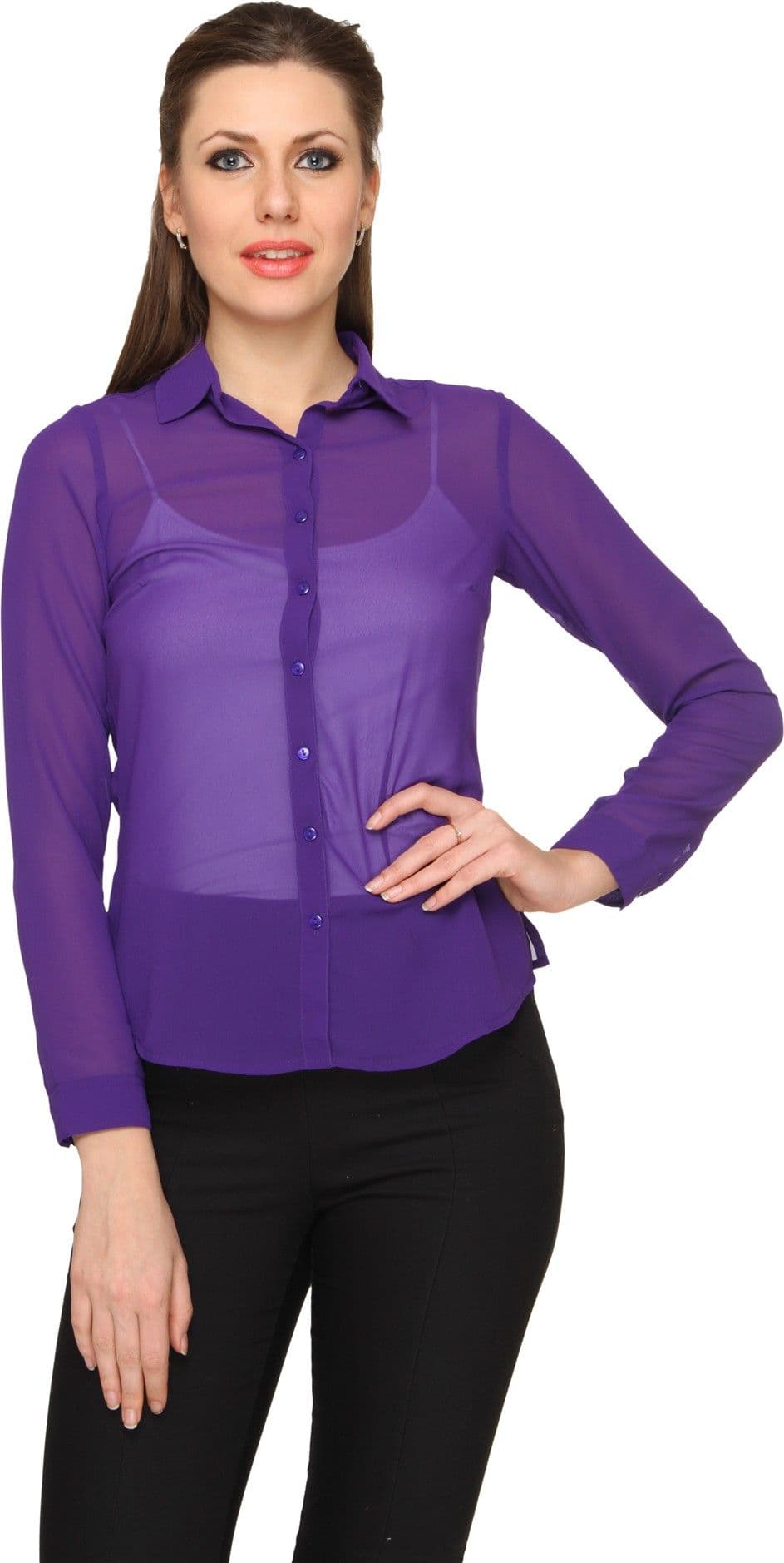 Miss Rich Women's Solid Casual Shirt