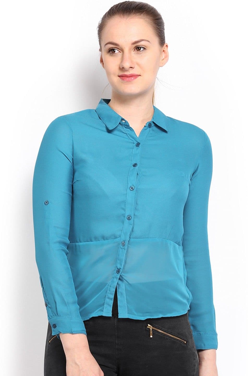 HRX Women's Solid Casual Shirt