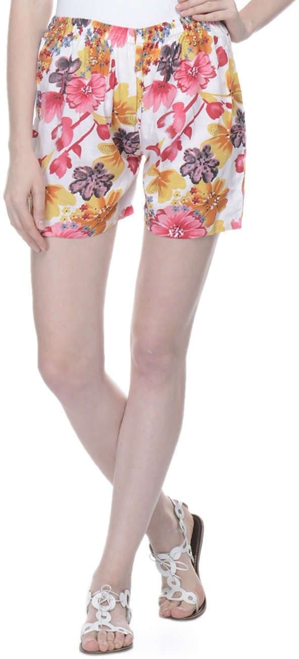 Lavennder Floral Print Women's Basic Shorts
