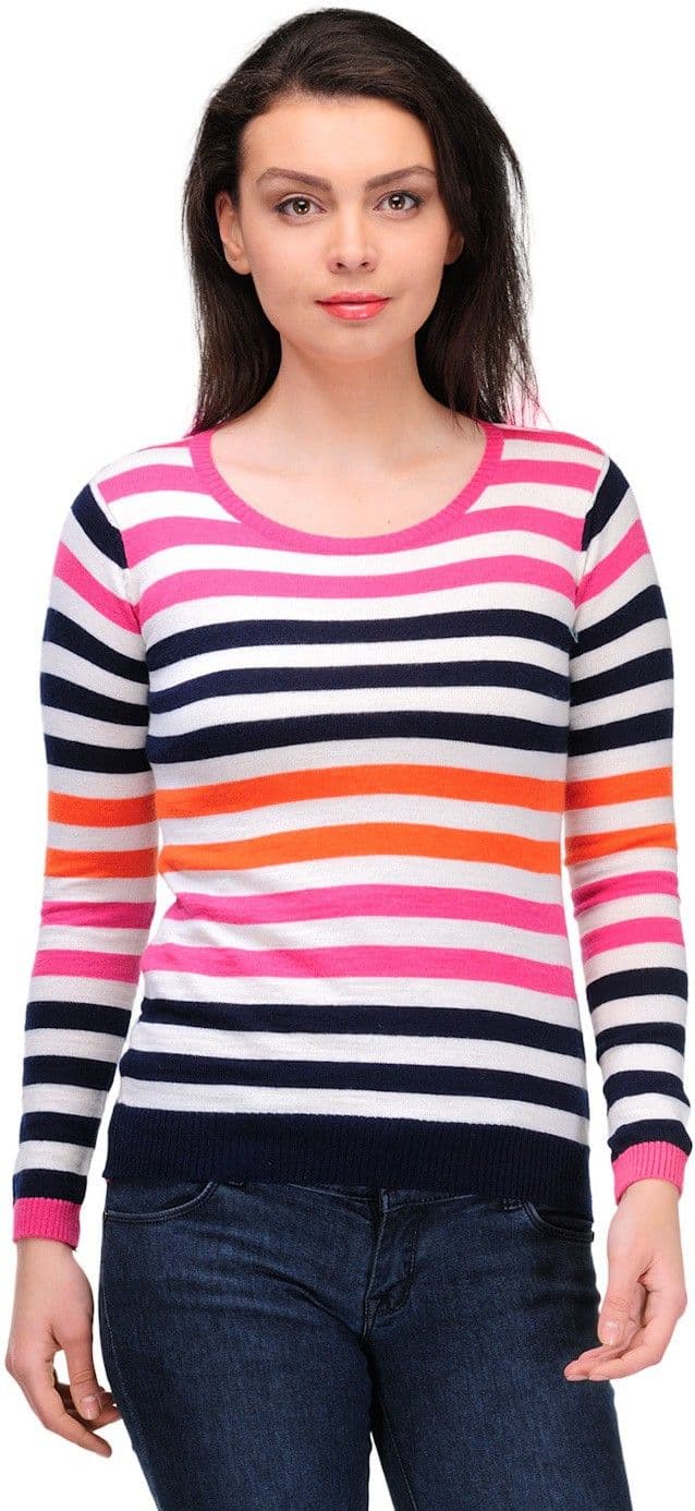 SPECIES Striped Round Neck Women's Sweater