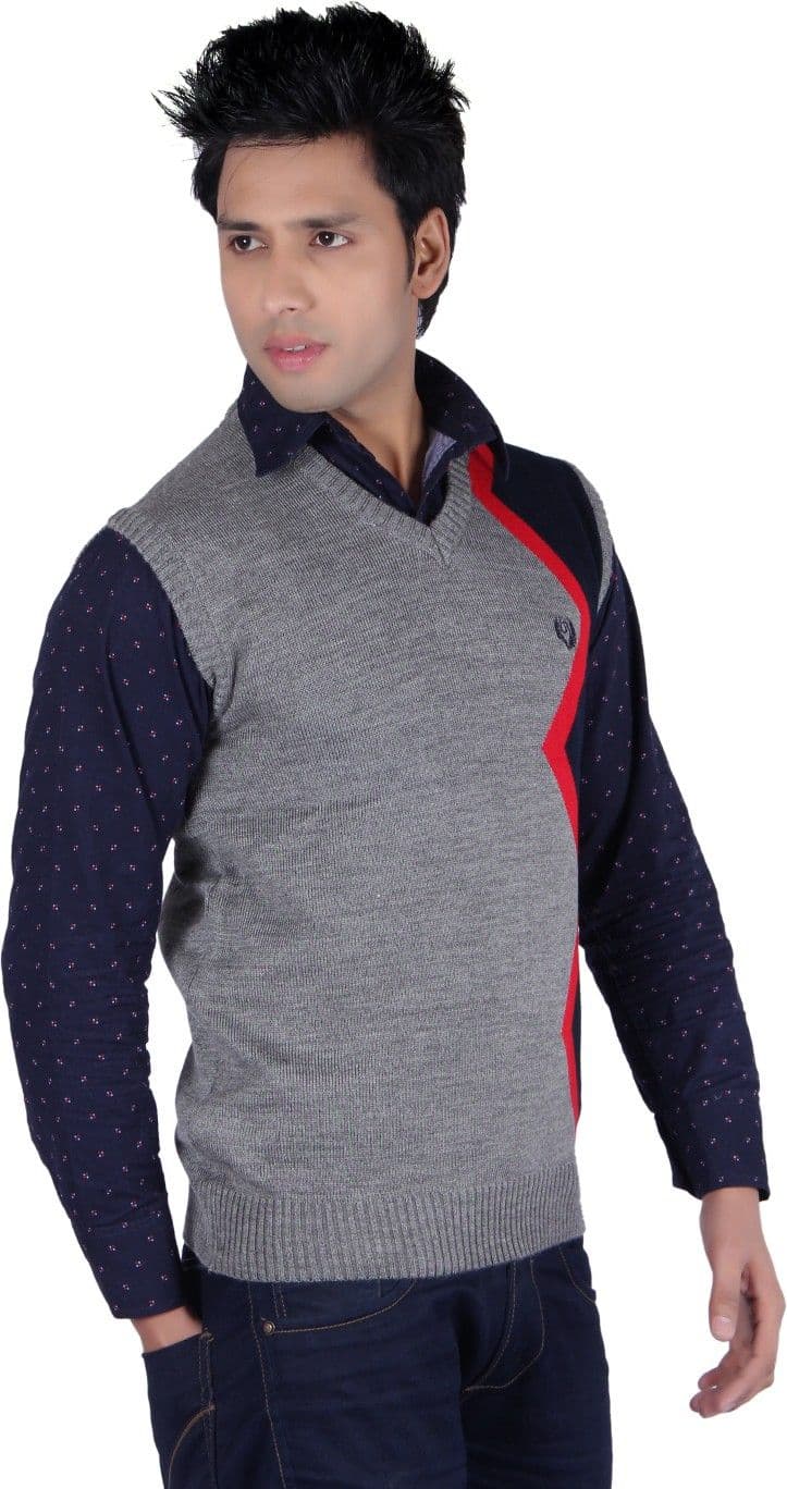 Leebonee Geometric Print V-neck Casual Men's Sweater view 3