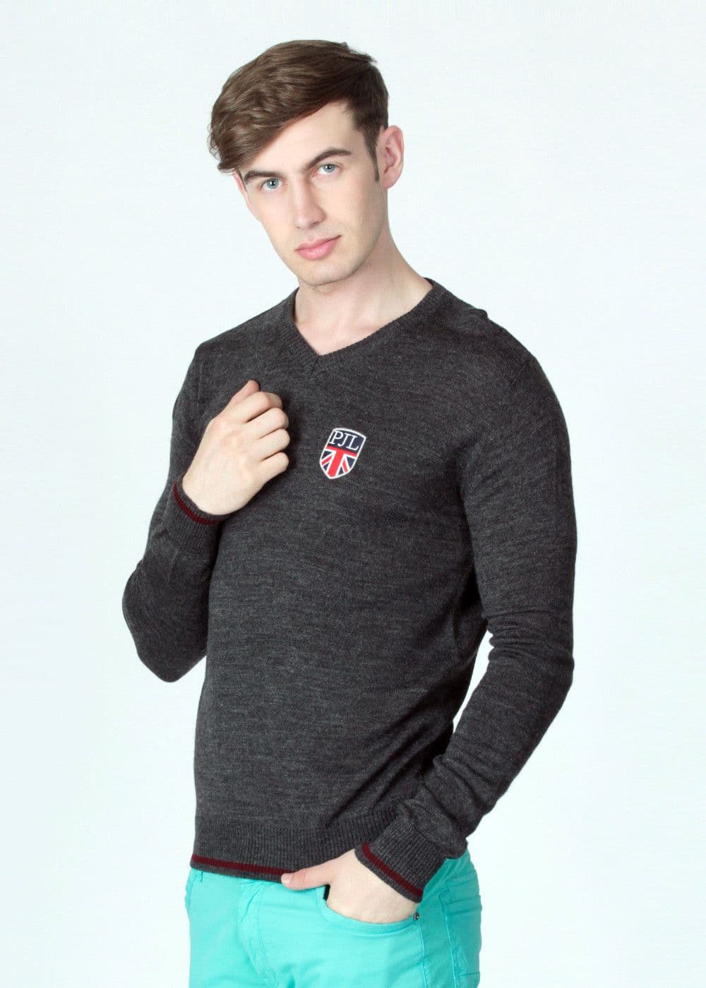 Pepe Solid V-neck Men's Sweater view 2
