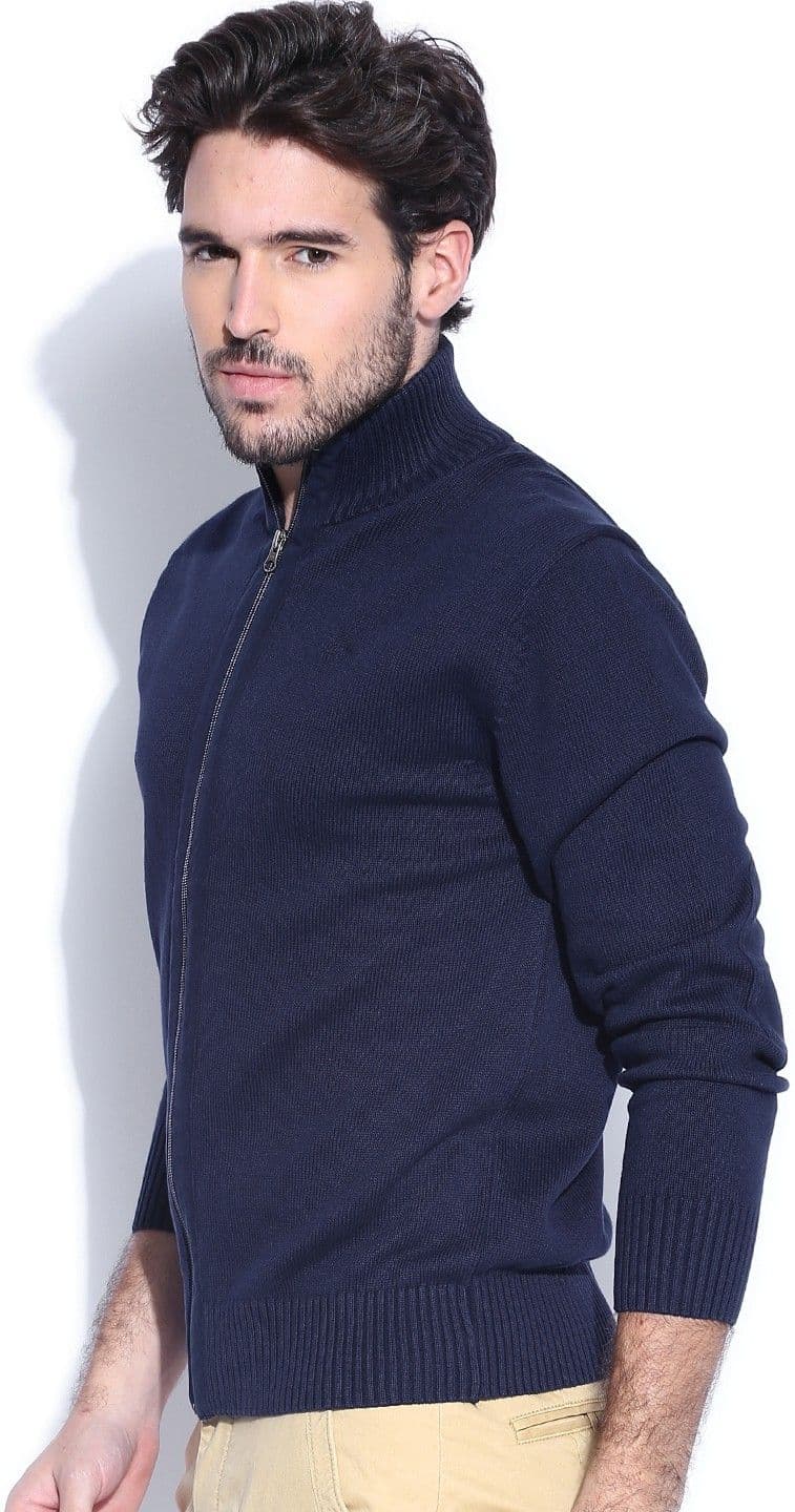 Wrangler Solid Turtle Neck Casual Men's Sweater view 2